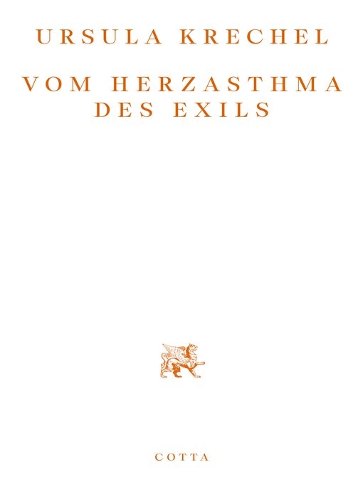 Title details for Vom Herzasthma des Exils by Ursula Krechel - Available